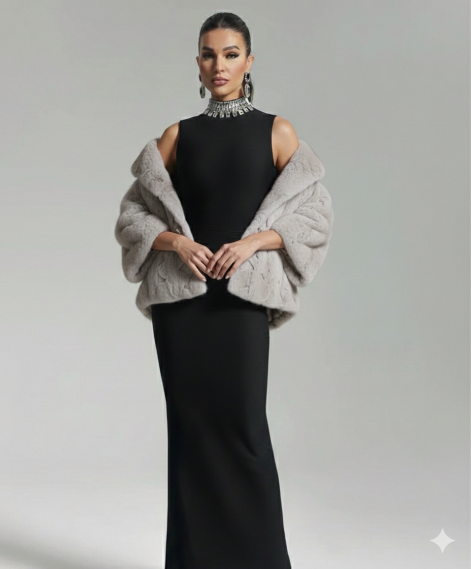 ZERMATT SILVER - Visone Argentato Full Skin - SU MISURA - Realizzato a mano - Certificato SAGA Furs