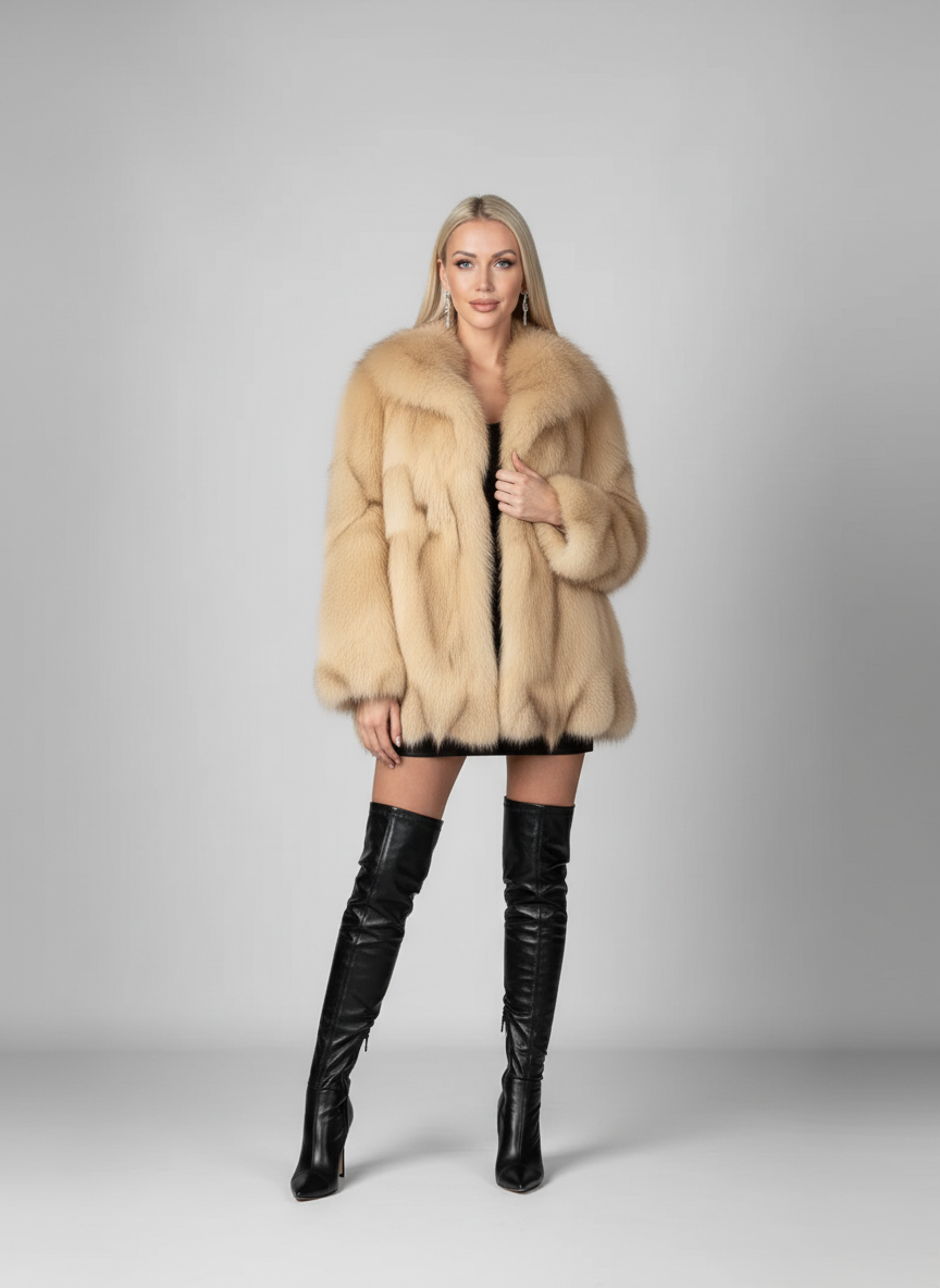 Pelliccia in Volpe Beige