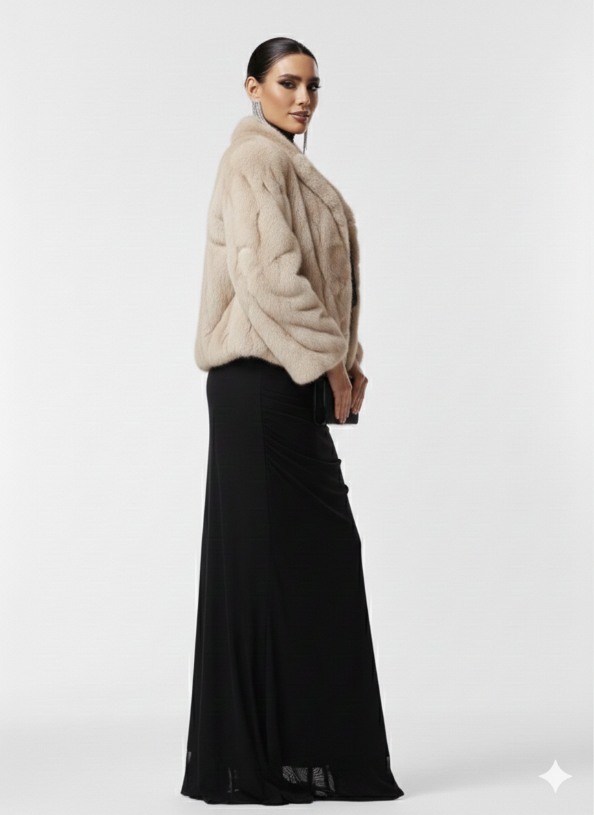 ZERMATT - Visone Full Skin - SU MISURA - Realizzato a mano - Certificato SAGA Furs