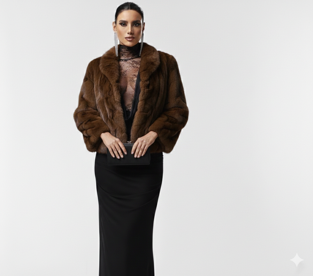 ZERMATT - Visone Full Skin - SU MISURA - Realizzato a mano - Certificato SAGA Furs