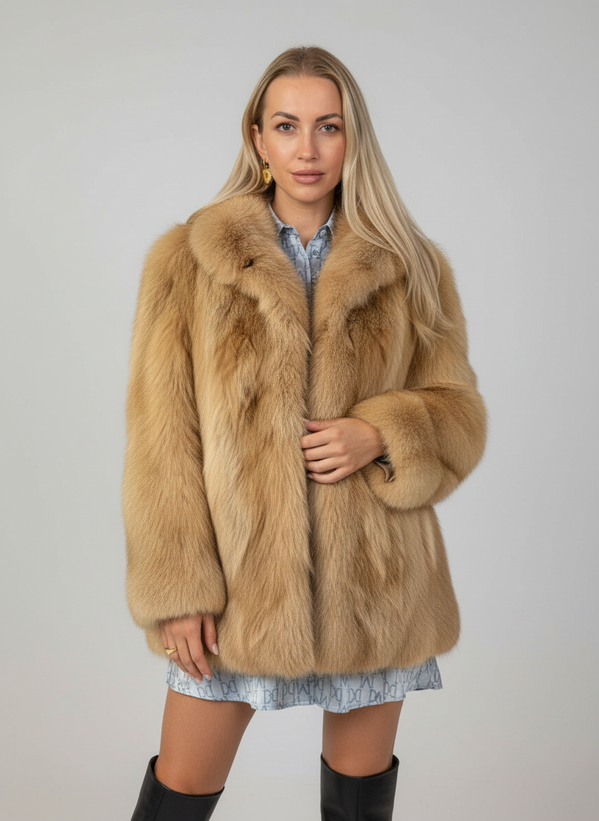 Pelliccia di volpe cammello