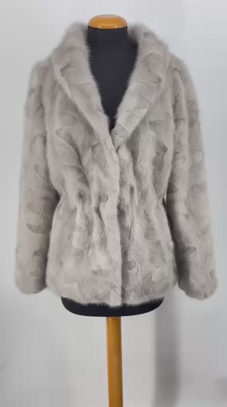 ZERMATT SILVER - Visone Argentato Full Skin - SU MISURA - Realizzato a mano - Certificato SAGA Furs